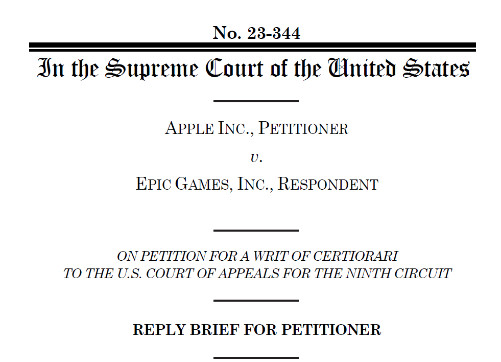 Supreme Court to consider Epic’s and Apple’s petitions on Friday (1/12): Apple argues connection with pending case